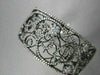 ANTIQUE FILIGREE WIDE 4.70CT DIAMOND 18KT BLACK GOLD FLORAL BANGLE ONE OF A KIND