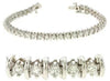 ESTATE 3.0CT DIAMOND 14KT WHITE GOLD 3D CLASSIC CHANNEL & PRONG TENNIS BRACELET