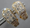 1.42CT DIAMOND 18K ROSE GOLD ROUND CLUSTER RECTANGULAR UMBRELLA HANGING EARRINGS