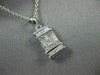 ESTATE .40CT DIAMOND 14KT WHITE GOLD PRINCES CUT RECTANGULAR PENDANT #15435