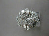 ANTIQUE ART DECO EURO MINE DIAMOND 14KT WHITE GOLD COCKTAIL FILIGREE RING #21489