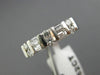 ANTIQUE .52CT ROUND & BAGUETTE DIAMOND PLATINUM 3D WEDDING ANNIVERSARY RING #816