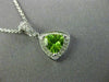 ESTATE .90CT DIAMOND & AAA PERIDOT 14K WHITE GOLD TRILLION HALO FLOATING PENDANT