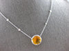 LARGE 5.86CT DIAMOND & AAA CITRINE 14KT WHITE GOLD ROUND HALO FUN LOVE NECKLACE