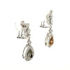 LARGE 3.9CT WHITE FANCY YELLOW & GREEN DIAMOND 18KT 2 TONE GOLD HANGING EARRINGS