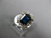 WIDE 2.61CT DIAMOND & AAA SAPPHIRE 14K WHITE GOLD 3D EMERALD CUT ENGAGEMENT RING
