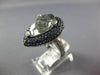 EXTRA LARGE 10.97CT DIAMOND & AAA SAPPHIRE & GREEN AMETHYST 14KT WHITE GOLD RING