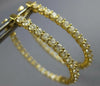LARGE 2.30CT DIAMOND 18KT YELLOW GOLD INSIDE OUT SHARE PRONG OVAL HOOP EARRINGS