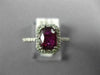 1.83CT DIAMOND & AAA RUBY 14KT WHITE GOLD 3D OVAL OCTAGON HALO ENGAGEMENT RING