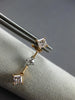 .85CT WHITE & PINK DIAMOND 18KT ROSE GOLD 3D ROUND & PRINCESS HANGING EARRINGS