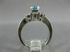 1.72CT DIAMOND & AAA AQUAMARINE 14K WHITE GOLD 3D 3 STONE ENGAGEMENT RING #26564