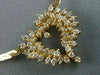 ESTATE 1.20CT DIAMOND 14KT YELLOW GOLD CLASSIC FANCY OPEN HEART NECKLACE #6034