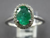 .84CT DIAMOND & AAA EMERALD 14KT WHITE GOLD 3D OVAL & ROUND HALO ENGAGEMENT RING
