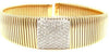 LARGE 1.11CT DIAMOND 18KT 2 TONE GOLD 3D ROUND PAVE SQUARE SNAKE FUN BRACELET