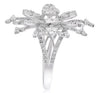 ESTATE LARGE 2.60CT DIAMOND 18KT WHITE GOLD 3D SNOWFLAKE FUN RING