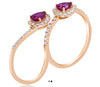 LARGE 1.49CT DIAMOND & AAA RUBY 14KT ROSE GOLD PEAR SHAPE & ROUND HALO FUN RING