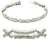 ESTATE 3.73CT DIAMOND 14KT WHITE GOLD 3D ROUND & BAGUETTE X LOVE TENNIS BRACELET