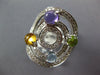 ESTATE 2.64CT DIAMOND & AAA MULTI GEM 14KT WHITE GOLD 3D CIRCULAR FUN LOVE RING