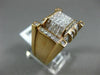 LARGE 2.45CT ROUND BAGUETTE & PRINCESS DIAMOND 14K ROSE GOLD 3D SQUARE MENS RING