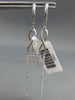 ESTATE .28CT DIAMOND 14KT WHITE GOLD 3D CLASSIC INFINITY BAR HANGING EARRINGS