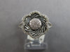 ESTATE WIDE .30CT DIAMOND 14KT WHITE GOLD 3D CLASSIC FLOWER FUN LOVE RING