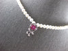 LONG .62CT DIAMOND & AAA RUBELLITE & PEARL 14KT YELLOW GOLD 3D FILIGREE NECKLACE