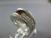 WIDE 1.94CT DIAMOND & AAA RUBY 18KT WHITE GOLD EMERALD CUT FRIENDSHIP LOVE RING