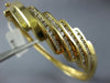WIDE 1.32CT DIAMOND 14KT YELLOW GOLD MULTI ROW DIAGONAL BANGLE CUFF FUN BRACELET