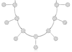2.5CT DIAMOND 14K WHITE GOLD MULTI FLOWER BY THE YARD CHANDELIER TENNIS NECKLACE