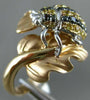LARGE .68CT BLACK DIAMOND & YELLOW SAPPHIRE 18K WHITE & ROSE GOLD 3D BEETLE RING