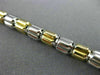 ESTATE 14KT WHITE AND YELLOW GOLD 3D SHINY BARREL ITALIAN BRACELET #22601