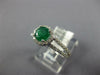 1.04CT DIAMOND & AAA EMERALD 14KT WHITE GOLD ROUND CLASSIC HALO ENGAGEMENT RING