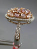 ESTATE EXTRA LARGE 3.10CT MULTI COLOR DIAMOND 18KT WHITE & ROSE GOLD SQUARE RING