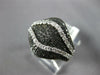ESTATE WIDE .70CT WHITE & BLACK DIAMOND 14KT WHITE GOLD 3D HAPPY FACE FUN RING