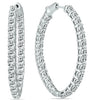 5.0CT DIAMOND 14KT WHITE GOLD 3D CLASSIC ROUND INSIDE OUT HOOP HANGING EARRINGS