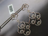 ESTATE LARGE 2.97CT DANCING DIAMOND 14KT WHITE GOLD 3D FUN HANGING EARRINGS