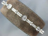 ANTIQUE 1.55CT DIAMOND 14KT WHITE GOLD BEZEL LINK TENNIS BRACELET 7.25 INCH #116