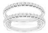 WIDE .50CT DIAMOND 14KT WHITE GOLD 3D ROUND SHARED PRONG INSERT ANNIVERSARY RING