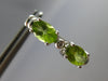 ESTATE 1.30CT DIAMOND & AAA PERIDOT 14KT WHITE GOLD HOOP HANGING EARRINGS #27907