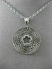 ANTIQUE .20CT DIAMOND 14K WHITE GOLD FILIGREE 5 CLOVER FLOWER FLOATING PENDANT