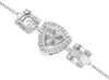 .47CT DIAMOND 18KT WHITE GOLD 3D ROUND & BAGUETTE TRIANGULAR FUN TENNIS BRACELET