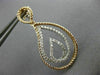ESTATE .53CT DIAMOND 18KT 2 TONE GOLD 3D CLASSIC TEAR DROP LOVE HANGING EARRINGS