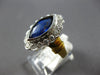 LARGE 3.19CT DIAMOND & AAA SAPPHIRE 18K 2 TONE GOLD 3D FLORAL ENGAGEMENT RING