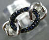 ESTATE .19CT AAA SAPPHIRE 18KT WHITE GOLD 3D CLASSIC OVAL LINK FUN RING