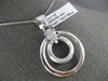 ESTATE LARGE .19CT DIAMOND 18KT WHITE GOLD CIRCLE OF LIFE MATTE & SHINY PENDANT