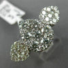 ESTATE LARGE 3.15CT DIAMOND 18KT WHITE GOLD 3D PAVE PEAR SHAPE CLUSTER FUN RING