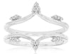 .12CT DIAMOND 14KT WHITE GOLD 3D CLASSIC ROUND V SHAPE INSERT ANNIVERSARY RING