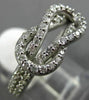 ESTATE WIDE .70CT DIAMOND 14K WHITE GOLD 3D INFINITY LOVE KNOT PROMISE LOVE RING