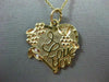 ESTATE 14KT YELLOW GOLD 3D HANDCRAFTED I LOVE YOU FLOWER FLOATING PENDANT #25155
