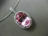 ESTATE LARGE 6.27CT DIAMOND & PINK TOPAZ 14KT GOLD 3D OVAL HALO FLOATING PENDANT